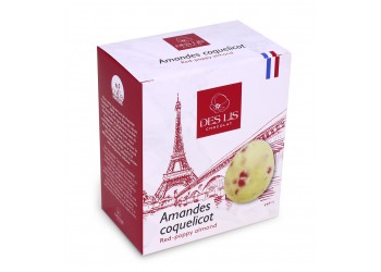 Amandes Coquelicot Chocolat Blanc, Etui cube 150g